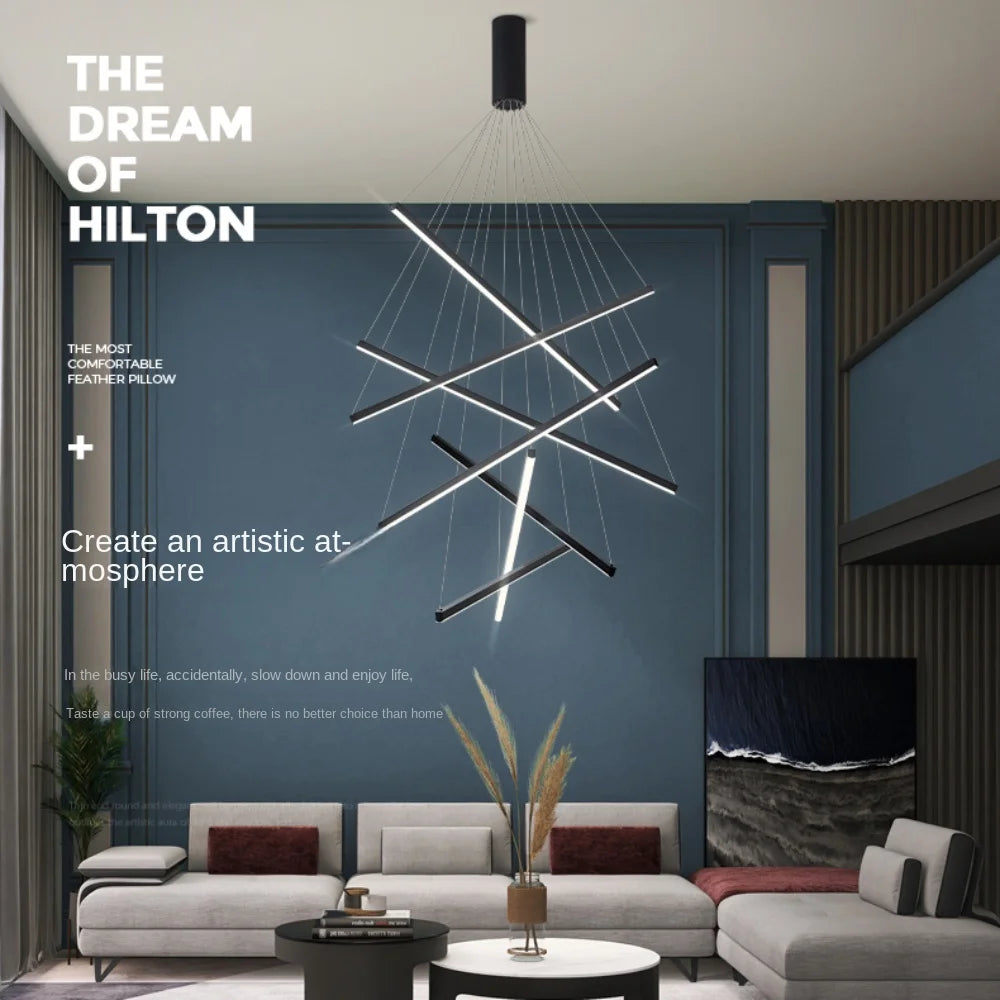 Modern Design Simple LED Ceiling Light, Penthouse Lobby Duplex Corridor Hotel Lobby Living Room Ceiling Decoration Chandelier