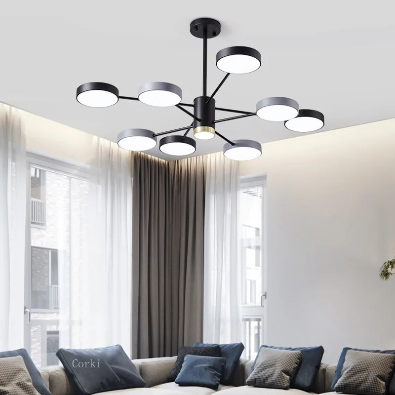 lustre moderne à leds pour intérieur décoratif maison - vue 4 sur 9
