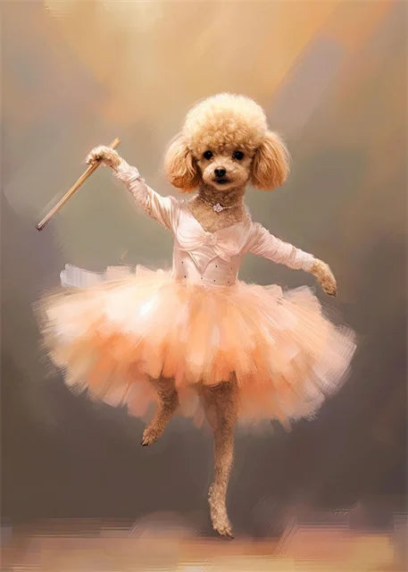 portraits de ballerine de chien art abstrait mural kawaii - vue 26 sur 26