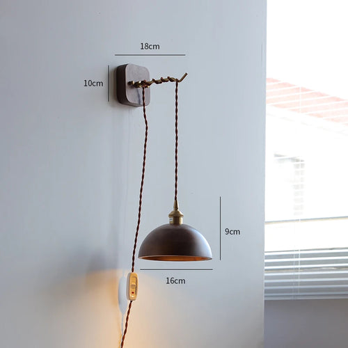 Moderne Wandleuchte aus Nussbaum für Schlafzimmer und Wohnzimmer - vue 13 sur 23