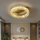 Luxuriöse LED-Deckenleuchte Ring dimmbar Gold Kristall