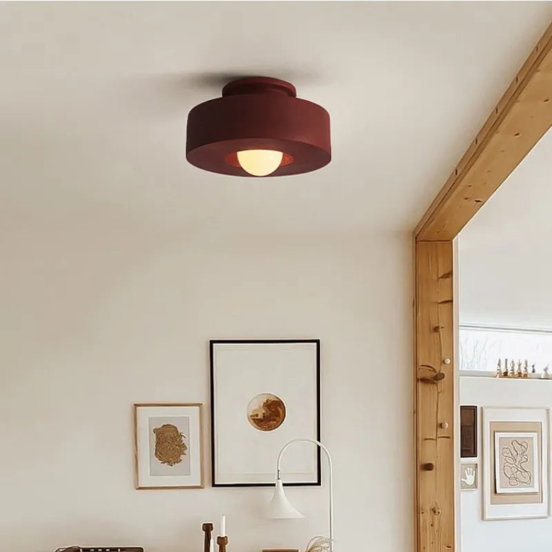Nordique Wabi Sabi couloir Led plafonniers chambre E27 Led plafonnier moderne Lustre décor à la maison plafonnier luminaires - vue 2 sur 8