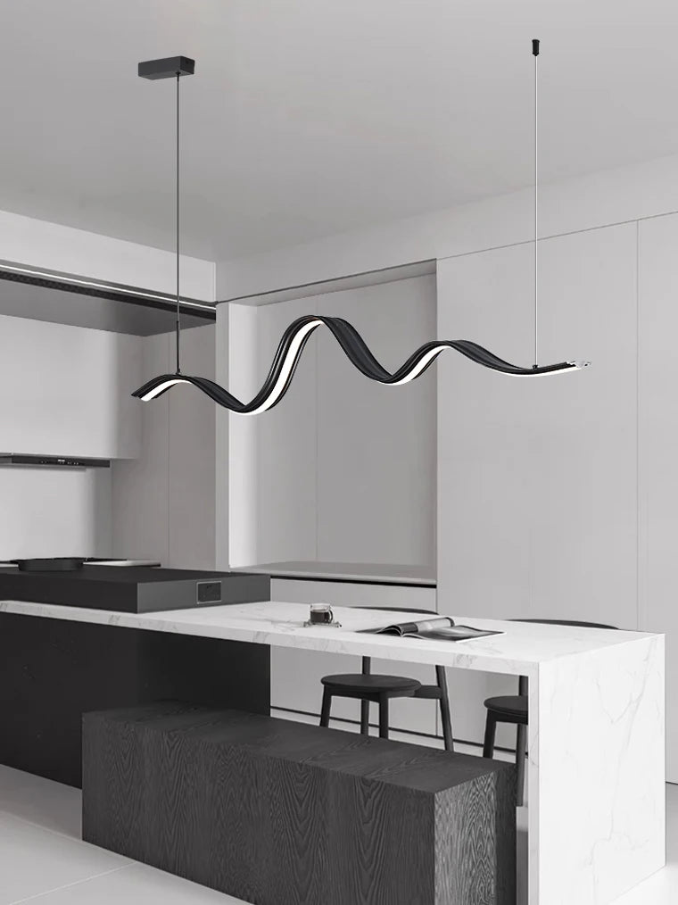 lustre moderne linéaire pour décoration de table élégante - vue 5 sur 14