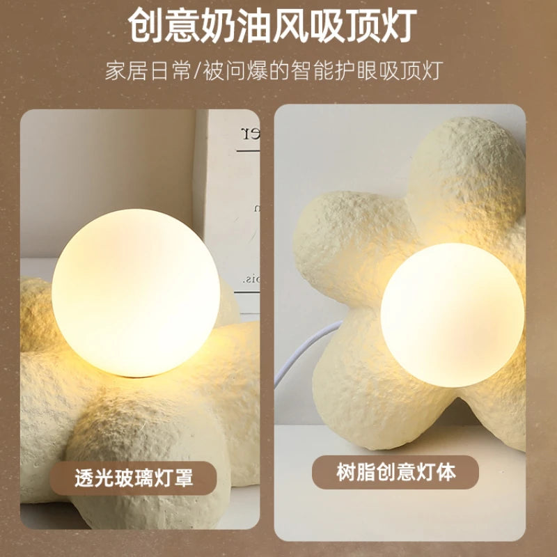 lampe de plafond style nordique français avec fleurs créatives - vue 6 sur 10