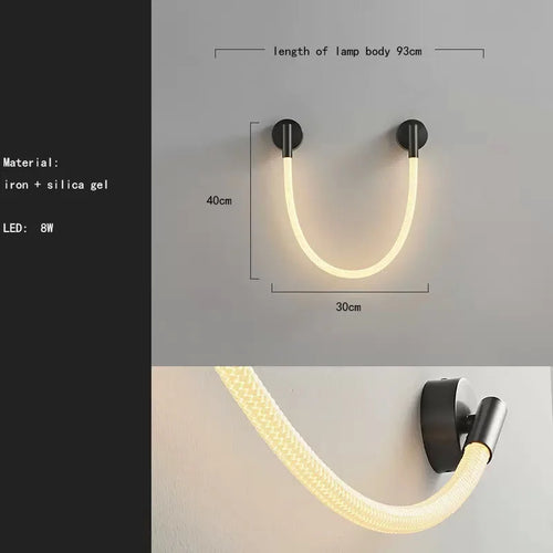LED-Wandleuchte aus Silikon und Edelstahl für den Innenbereich