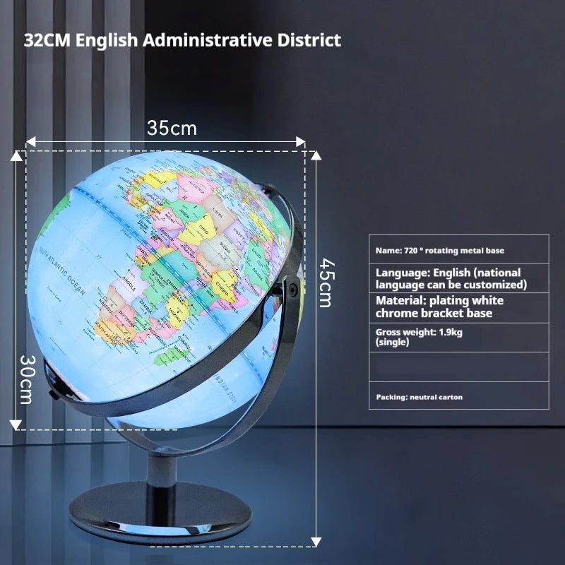 globe terrestre lumineux rotatif 360 et 720 pour enfants fournitures scolaires - vue 14 sur 18