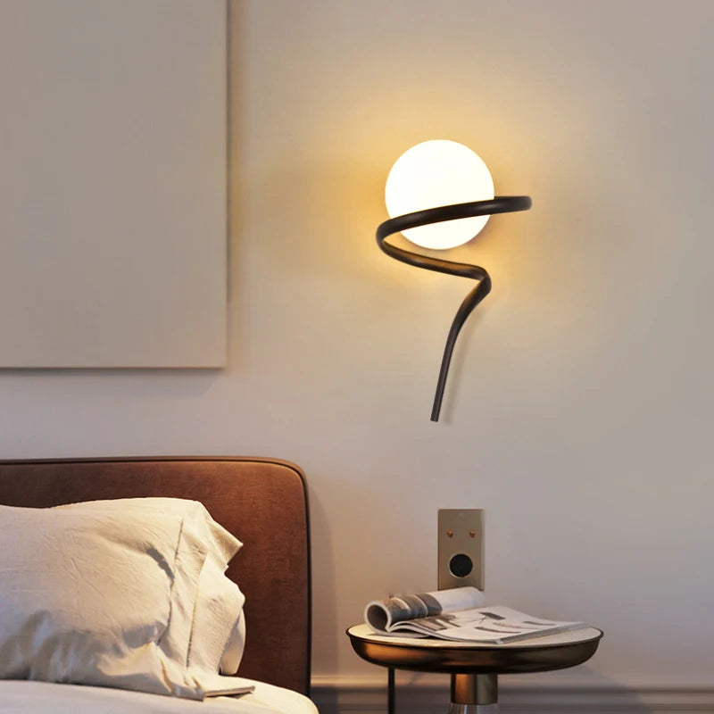 applique murale ronde en verre design moderne créative pour intérieur - vue 4 sur 10