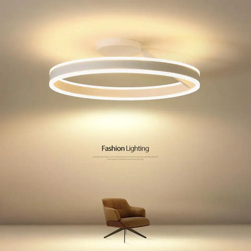 Nordischer LED-Kronleuchter mit verstellbarem Ring - vue 3 sur 12