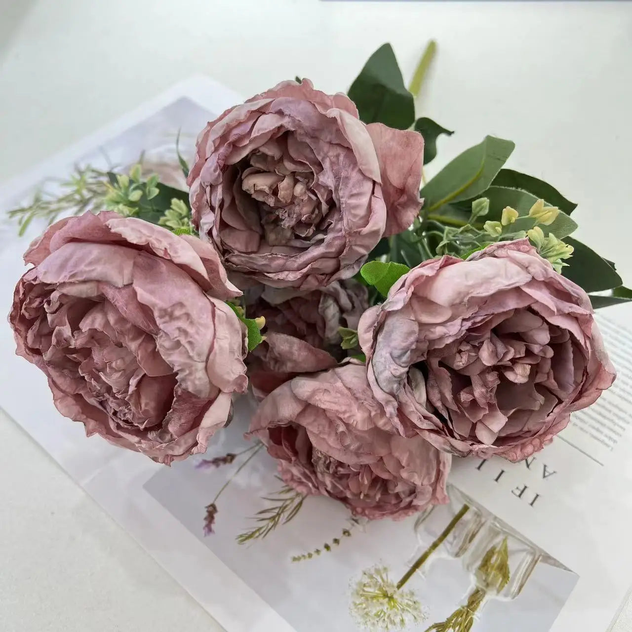 fleurs artificielles bouquet de pivoines pour mariage et décoration - vue 9 sur 13