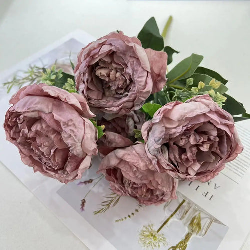 fleurs artificielles bouquet de pivoines pour mariage et décoration
