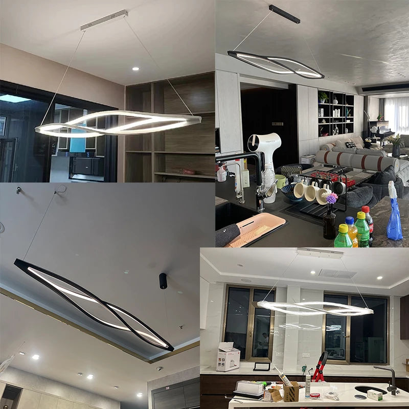 suspension led minimaliste en aluminium pour éclairage maison - vue 7 sur 8