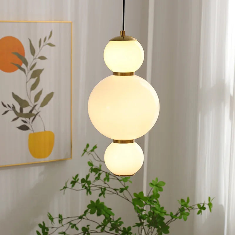 suspension style européen design luxe gourde verre led - vue 5 sur 9