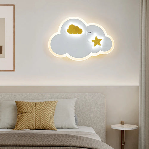 Moderne LED-Wandleuchte Mond minimalistisch mit USB-Ladegerät - vue 4 sur 16