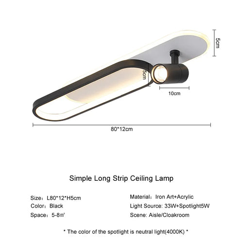 Moderne LED-Deckenleuchte mit dekorativem Strahler - vue 12 sur 12
