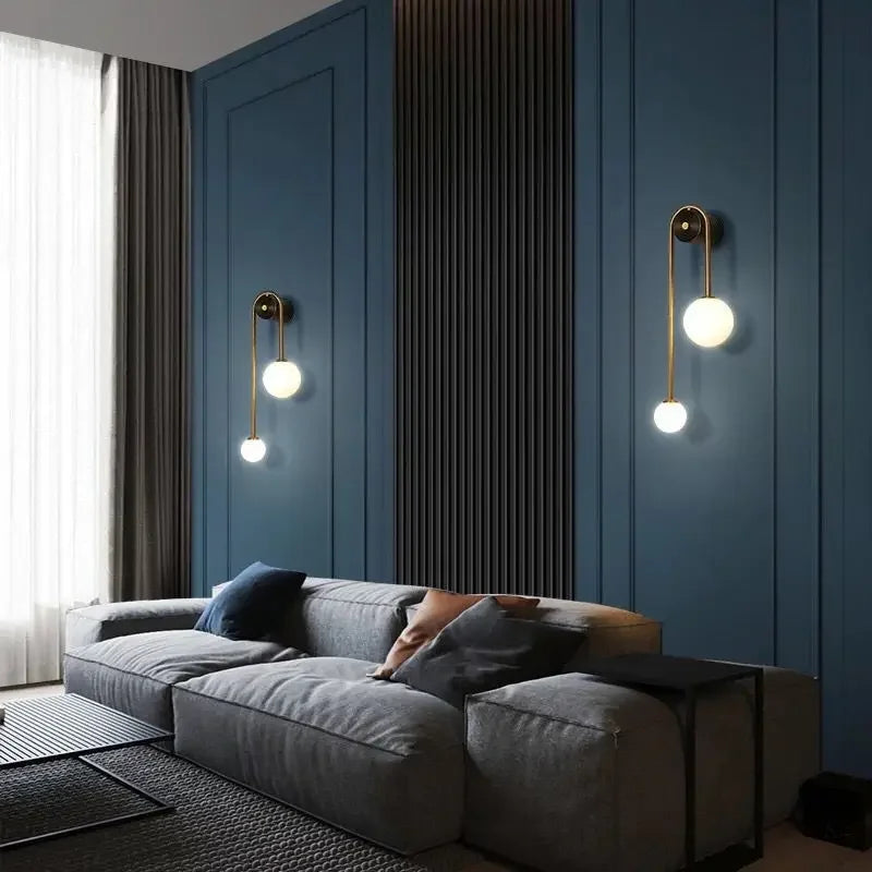 applique murale moderne en verre avec abat-jour led décoratif - vue 6 sur 8