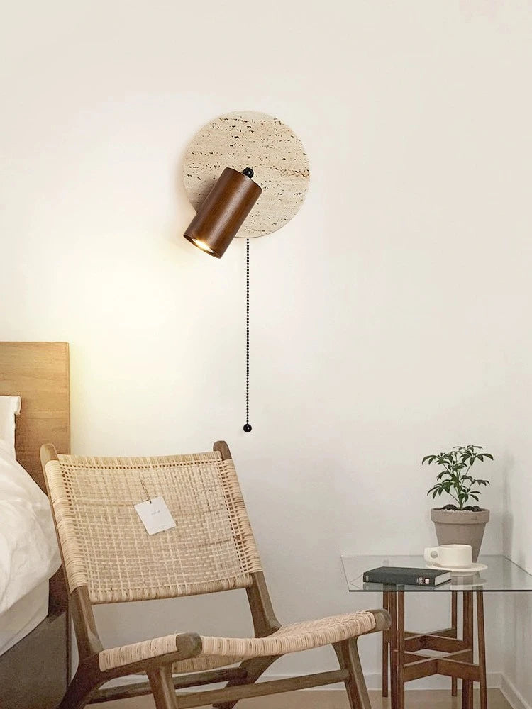 Lampe de lecture ronde en pierre à côté de mur Led - vue 6 sur 7