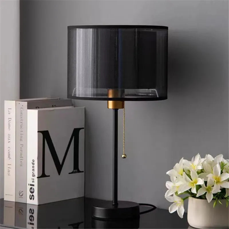 lampe de table en tissu vintage nordique design luxe - vue 5 sur 10
