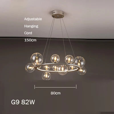 lustre en verre au design moderne avec bulles artistiques - vue 11 sur 18