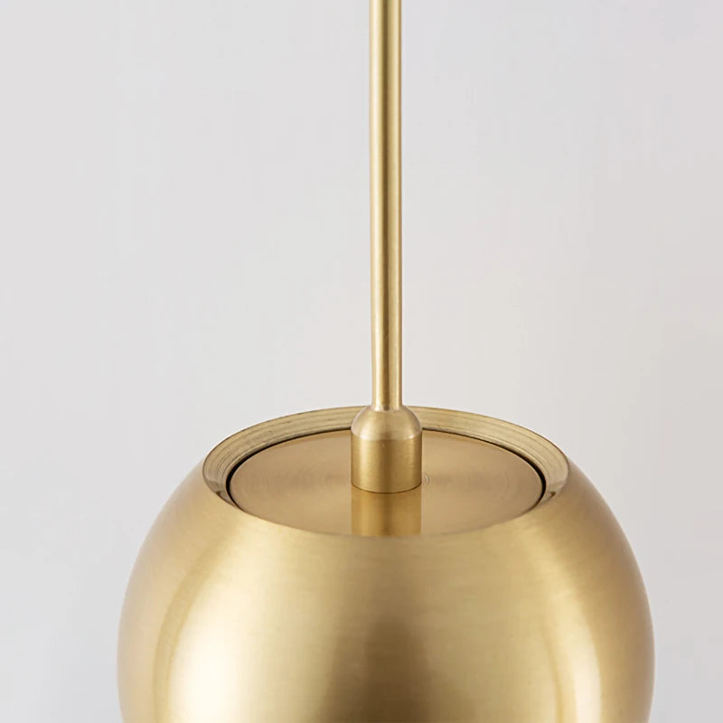 lustre en cuivre simple projecteur suspendu atmosphère lumineuse - vue 5 sur 8
