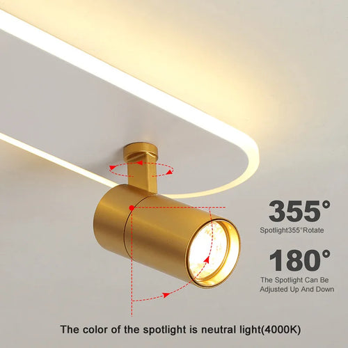 Moderne LED-Deckenleuchte mit dekorativem Strahler - vue 5 sur 12