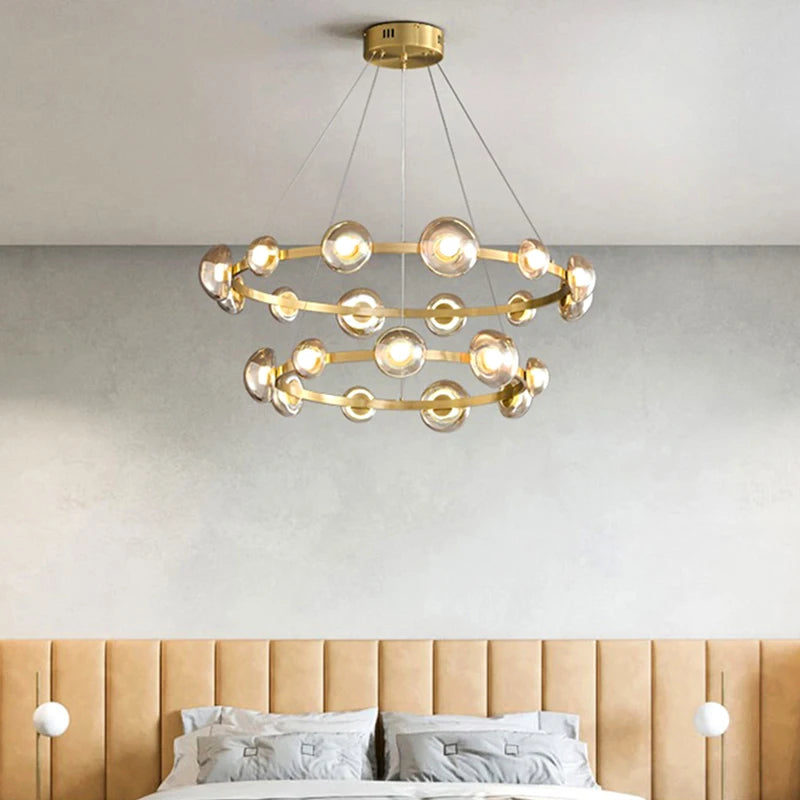 Lustre Nordique décor à la maison en verre salle à manger lumières éclairage intérieur - vue 6 sur 10