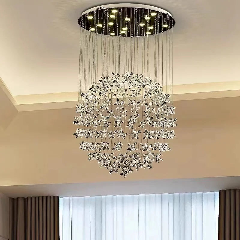 Plafond moderne chambre lustre salon lumière en cristal lustre de luxe circulaire restaurant led luminaire - vue 7 sur 10