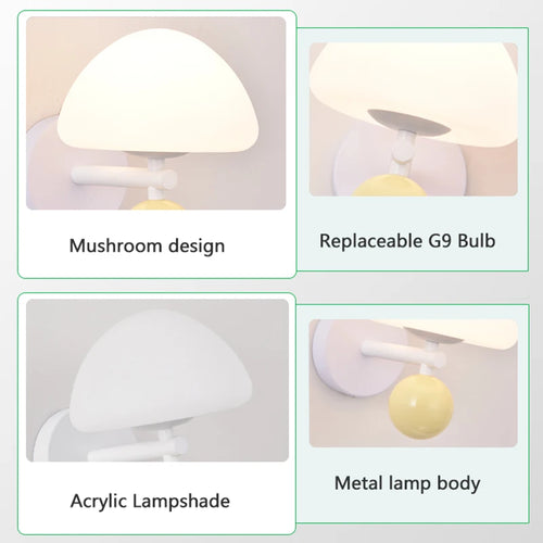 Nordische LED-Wandleuchte in Pilzform G9 - vue 6 sur 11