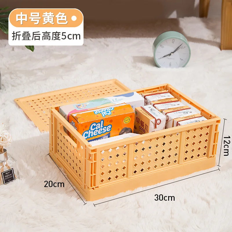 Collapsible Desktop Storage Box, Student Cosmetics Basket, Simplicity, Household, Dormitory, Stationery, Sundry, Small - vue 14 sur 18