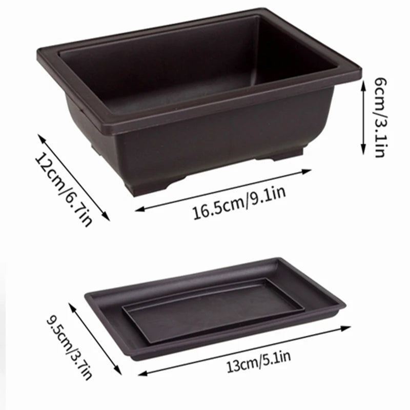 pots de fleurs rectangulaires imitation argile pour jardin extérieur