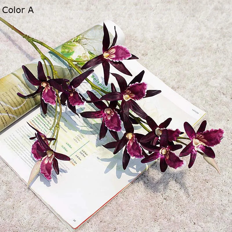 orchidées de luxe fleurs artificielles pour Noël mariage et décorations automne - vue 5 sur 7