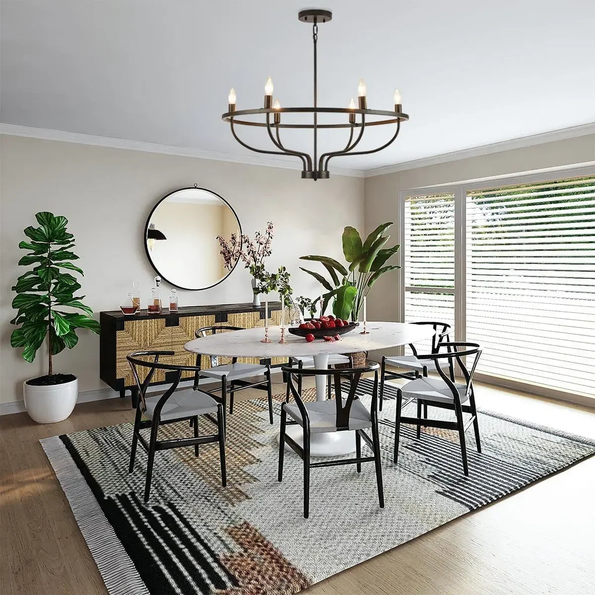 lustre rétro à led en fer pour décoration intérieure moderne - vue 4 sur 12