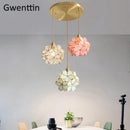 Florale Pendelleuchte aus Glas im Art-Déco-Stil für elegantes Interieur
