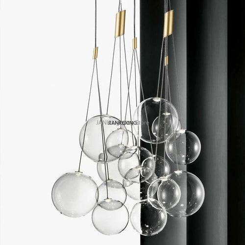 Kronleuchter nordisches Design Minimalistisch Glas mit LED - vue 2 sur 10