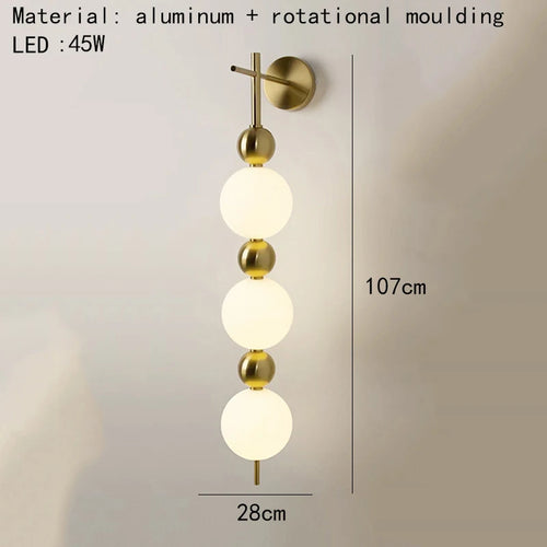 LED-Wandleuchte aus Metall mit Acrylkugel und dimmbarer Funktion