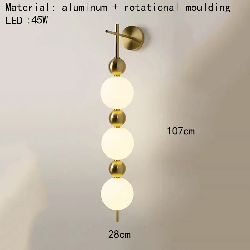 LED-Wandleuchte aus Metall mit Acrylkugel und dimmbarer Funktion