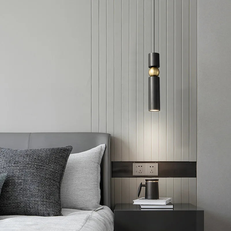 lampe suspendue led en laiton idéale pour bar moderne - vue 5 sur 10