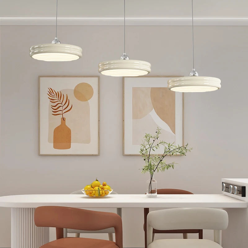 Suspension de luxe moderne dimmable avec abat-jour circulaire en fer - vue 6 sur 18