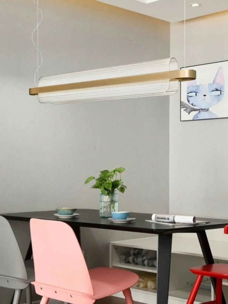lustre minimaliste long pour restaurant café ou bureau créatif - vue 4 sur 7