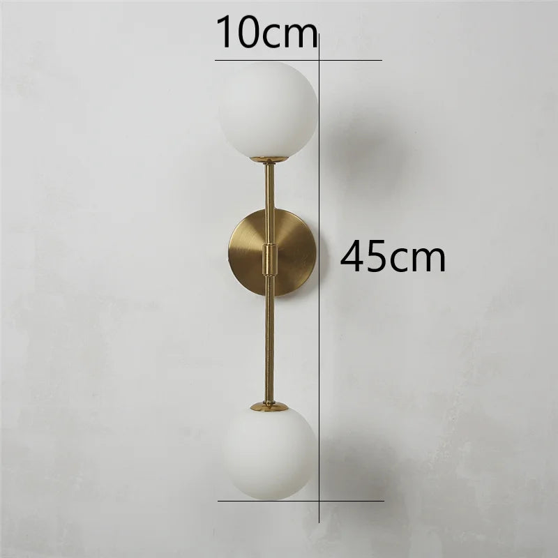 applique murale led post-moderne simple en verre doré - vue 7 sur 10