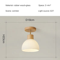 LED-Deckenleuchte Holz Glas für Flur, Korridor, Garderobe, Balkon, nordisches Design
