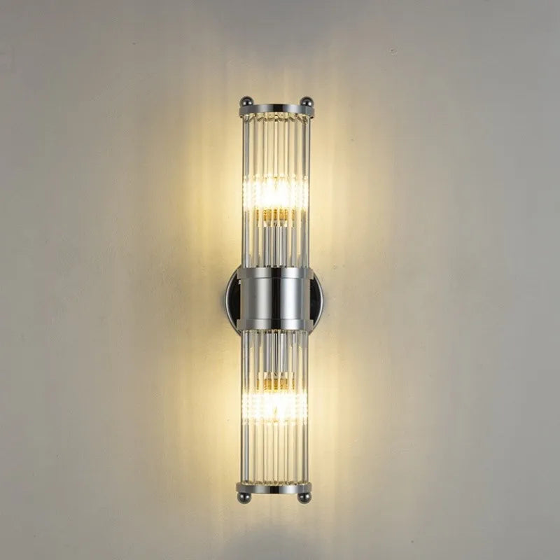 applique murale en cristal à rayures chromées et noires pour intérieur - vue 3 sur 11