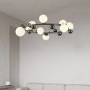lustre d'intérieur moderne en métal et verre réglable