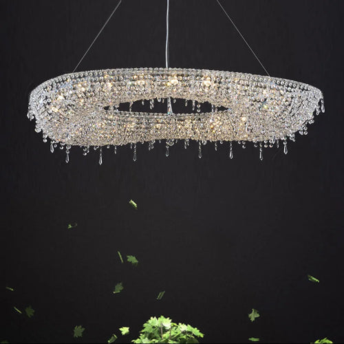 lustre led moderne de luxe en cristal pour hôtel duplex villa
