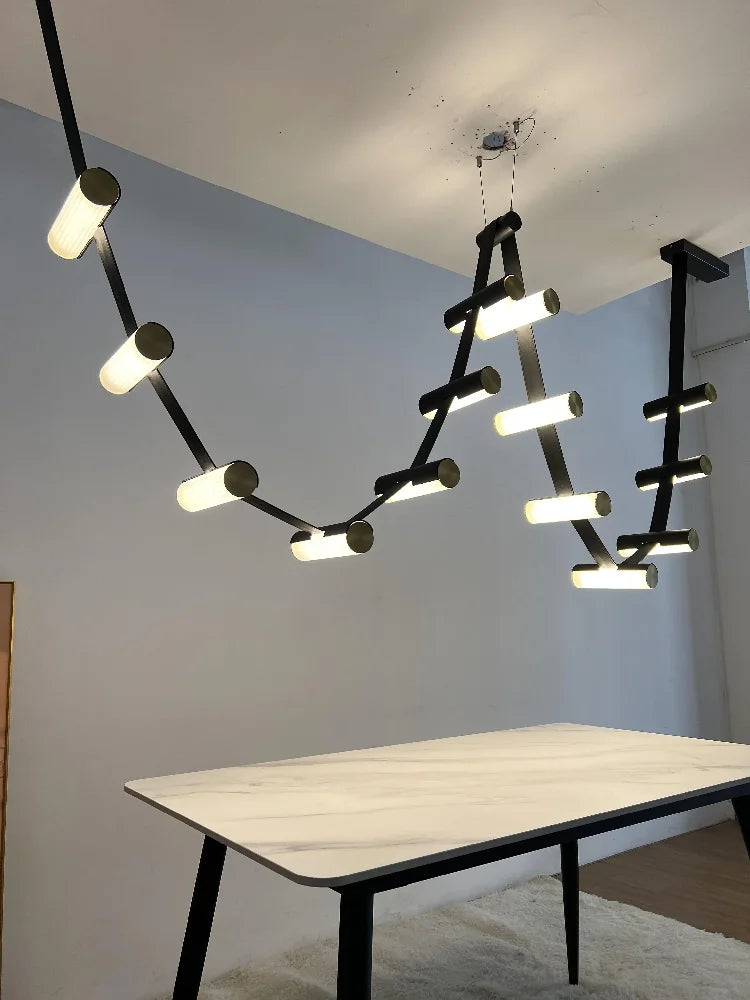 Nordischer Leder-Kronleuchter Design für dekorative Pendelbeleuchtung - vue 3 sur 6