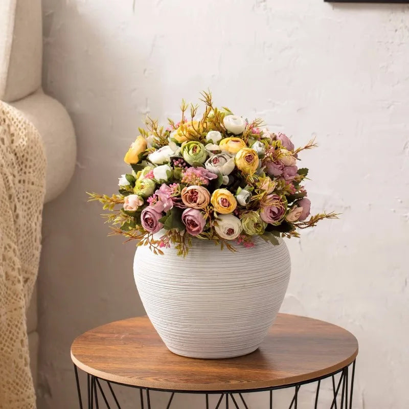 Jingdezhen-Minimalist Countertop Combination Set, Creative Japanese Dried Flowers, Hydroponic Vase, Home Ornament, Solid Color - vue 3 sur 8
