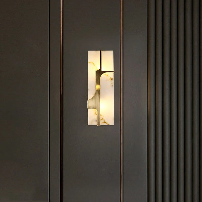 applique murale Creative style chinois 50 CM villa salon couloir décoration lumière européenne rétro imitation marbre LED - vue 3 sur 7