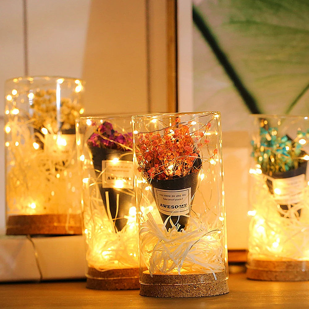 guirlande lumineuse led en fil de cuivre pour fêtes et Noël - vue 4 sur 11