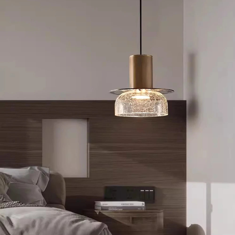 suspension led rétro en verre pour éclairage moderne et ambiance élégante - vue 3 sur 12
