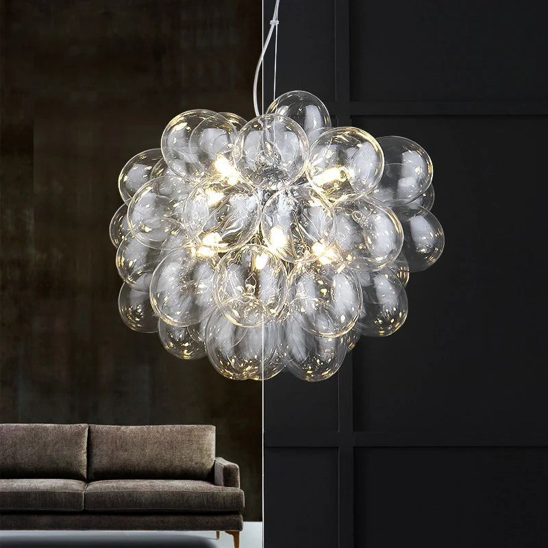 lustre moderne en verre décoratif pour éclairage créatif - vue 5 sur 16