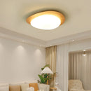 LED-Deckenleuchte aus nordischem Holz mit Acryl und Walnusskiesel